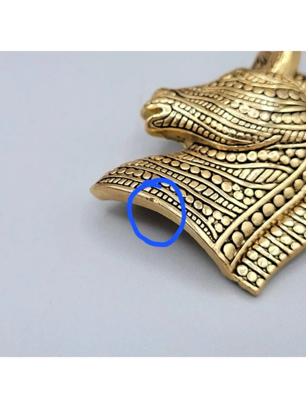 Gold Tone Horse Head Boho Brooch Western Fashion Textured Pattern